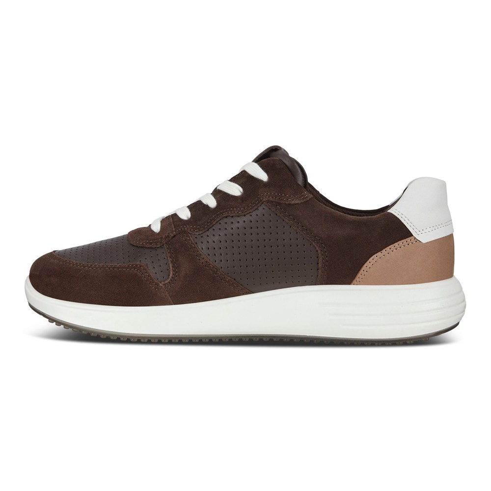 ECCO Mens Sneakers Brown - Soft 7 Runner Perforateds - WBU-243617